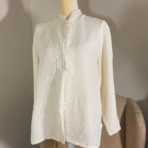 SOIE NEW YORK PARIS 100% SILK VINTAGE WOMAN BLOUSE SIZE M